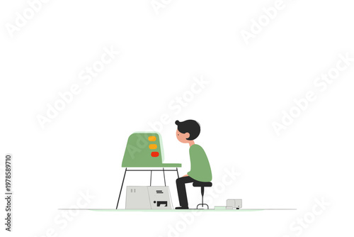 Retro Tech Interface with Neon UX Elements on a Minimalist Screen