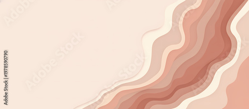 Abstract wavy pattern in beige and terracotta tones