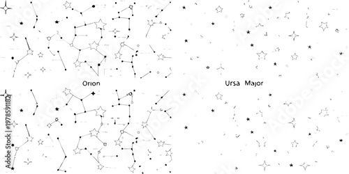 Constellation map displaying orion ursa major and numerous stars