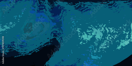 Abstract swirling blue textures resemble a turbulent ocean current