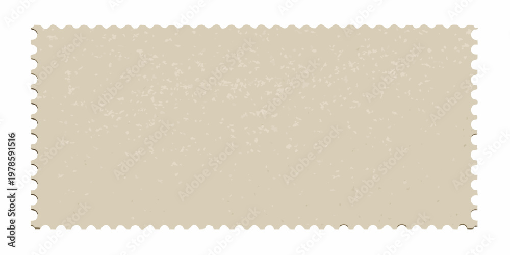 Fototapeta premium Blank vintage postage stamp with a textured beige background