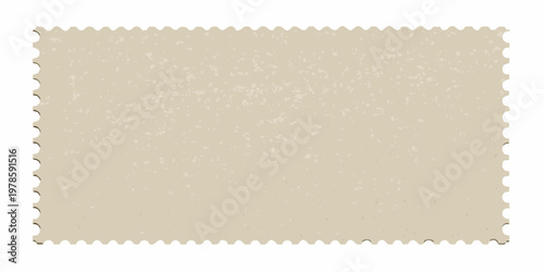Blank vintage postage stamp with a textured beige background