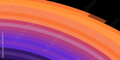 Abstract curved lines in vibrant orange purple and pink hues