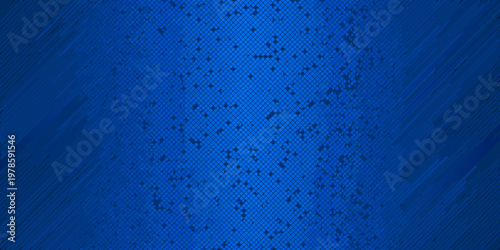 Abstract blue textured background with diagonal scratches and halftone dots