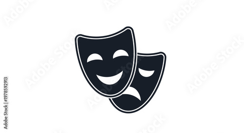 Theatrical comedy and tragedy masks.