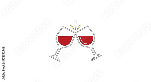 Two wine glasses with red wine.