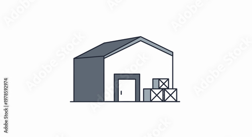 Simple metal storage barn structure.