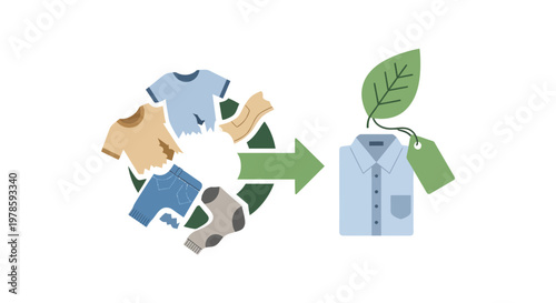 Sustainable Fashion Clothing Recycling Concept.
