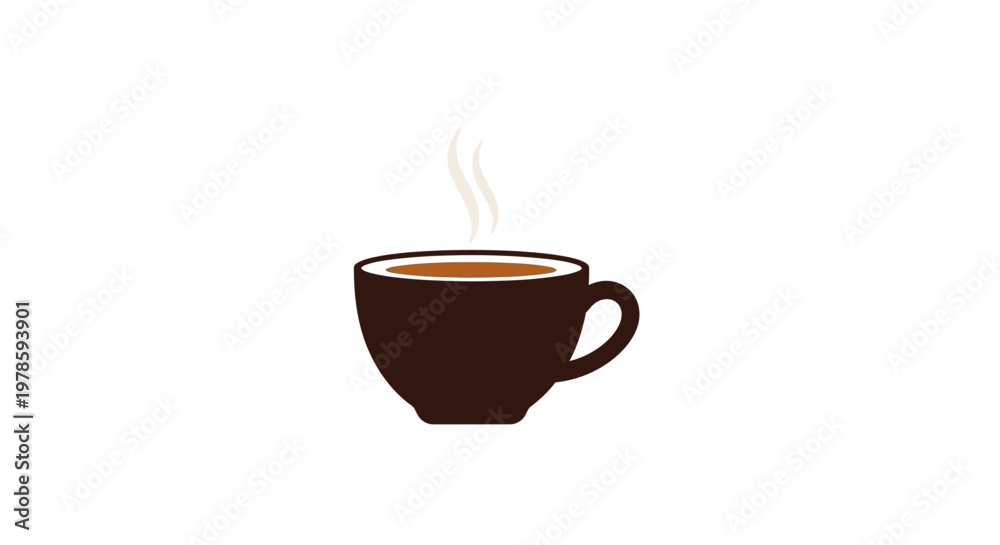 Obraz premium Brown Coffee Cup With Steam Rising.