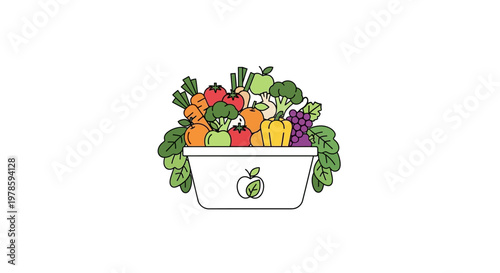 Colorful vegetables in a basket.