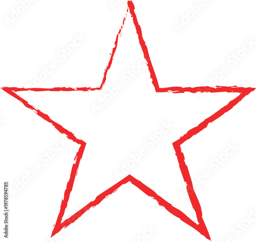 Red Christmas star decoration on white background