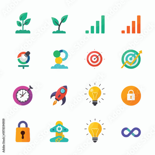 Creative minimal 3d icons collection for business strategy finance growth and digital marketing concepts