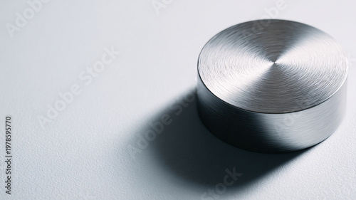 Minimal Brushed Metal Cylinder. - Precision and Industrial Concept.