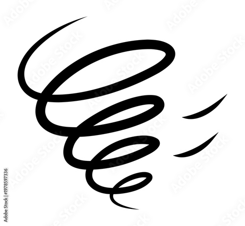 台風、竜巻、旋風のシルエット