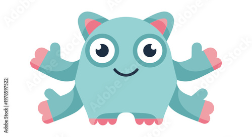 Cute Cartoon Monster Character Design.