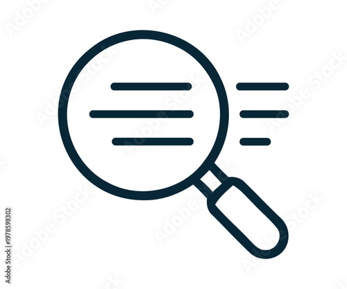 A magnifying glass examining lines suggesting analysis or investigation