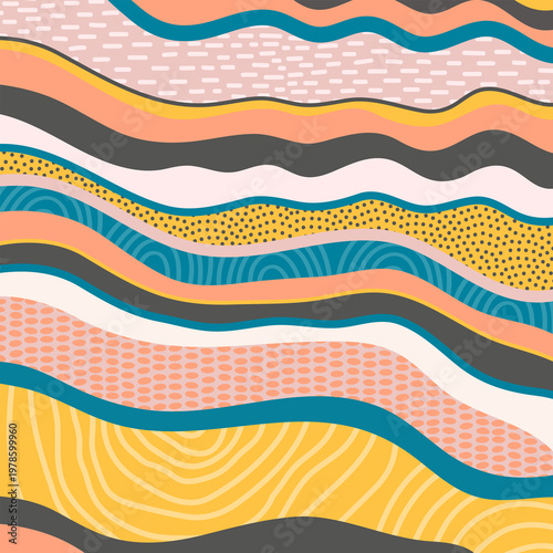 Design banner simple hand drawn background. Colorful poster background.