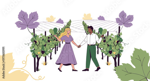 Couple Dancing in Vineyard