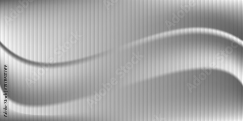 Vector ribbed glass texture background. Light grey white ribbed glass. Mesh gradient. acrylic ribbed bath surface