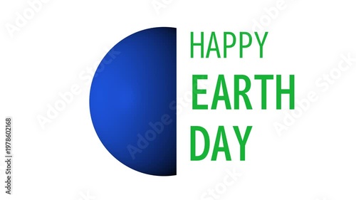 happy earth day planet animation.