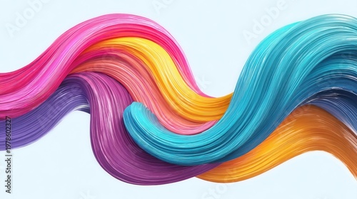 Colorful Flowing Waves of Paint in Vibrant Shades Creating a Lively and Whimsical Artistic Composition