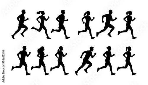 走っているシルエット