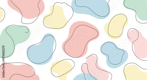 Foto Colorful abstract shapes on white.