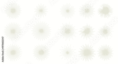 Obraz na plátně Collection of white starburst designs.