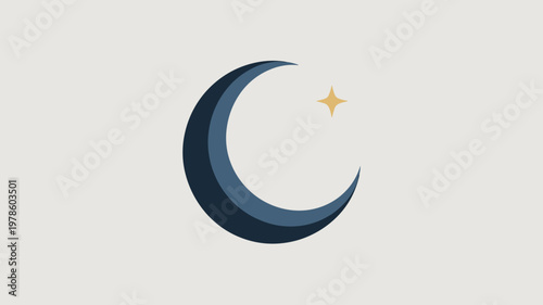 Clean night sky crescent moon illustration – Ideal for bedtime storybook covers, quiet time apps, or space exploration icons.