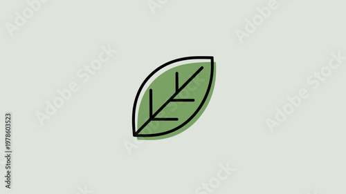 Minimalist sage green leaf outline – Perfect for eco-friendly branding, vegan product labels, or herbal medicine ads.