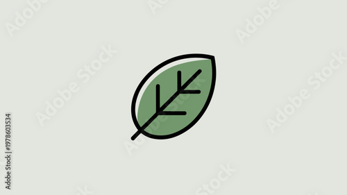 Modern green leaf line art – Suitable for wellness retreat branding, healthy eating apps, or nature-themed stationery.