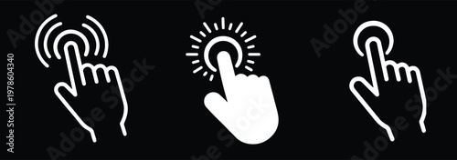 Computer mouse pointer icon set vector. Clicking pointer cursor symbol. vector illustration.