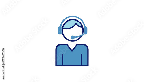 Professional customer support agent icon representing online assistance, helpdesk services, and seamless communication for clients globally