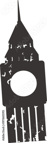 Big Ben Grunge Silhouette Poster