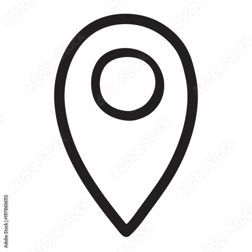Handdrawn Location Pin Doodle Icon