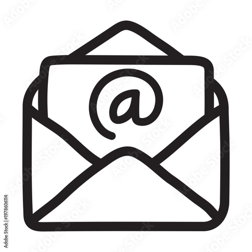 Handdrawn Email Envelope Doodle Icon