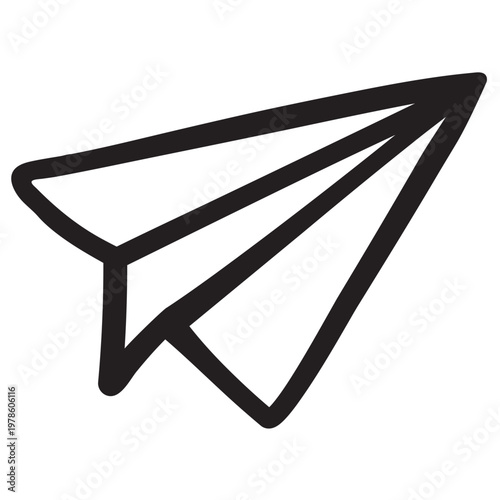 Handdrawn Paper Plane Doodle Icon