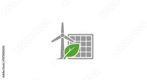 Solar panel with wind turbine leaf.