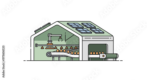 Solar powered industrial factory building.