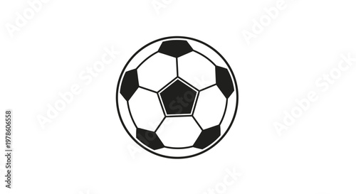 Soccer ball in black and white.