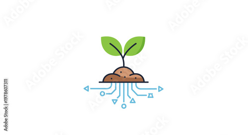 Small green plant sprout growing upwards.