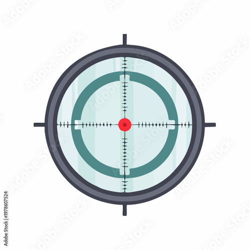 Sniper scope targeting crosshairs for aiming and accuracy with precision vector.