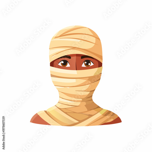 Cartoon mummy character illustration