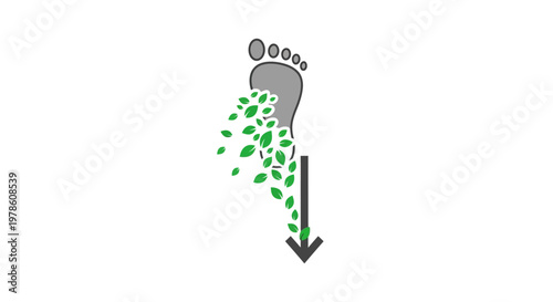 Green leaves falling from foot.