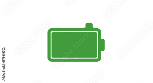 Green Battery Icon Symbol Charging Device.