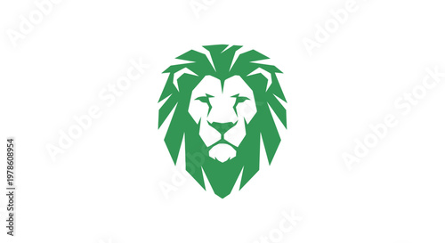 Green Lion Head Logo Illustration Design.