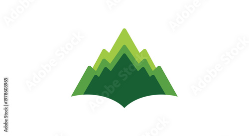 Green Mountain Peaks Illustration Graphic.