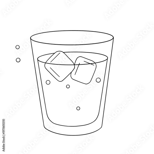 hand drawn vector illustration of a Glass of Water