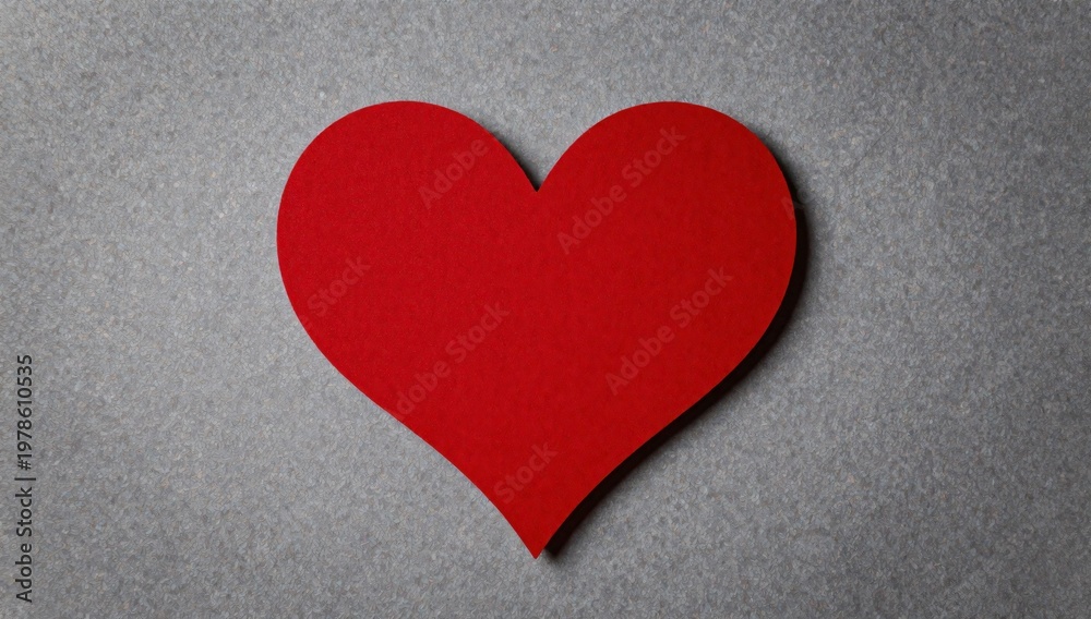 Obraz premium Vibrant red heart cut out on a gray background for valentine's day