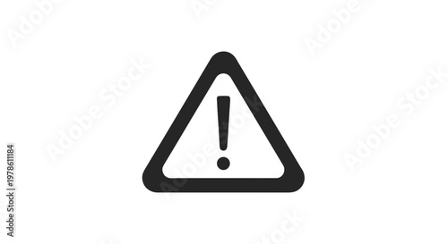 Vector illustration of warning sign icon with exclamation mark on a transparent background
